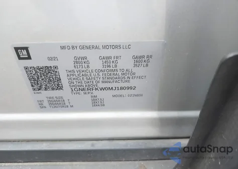 2021 Chevrolet Traverse Fwd Ls z USA, uszkodzony, nr VIN 1GNERFKW0MJ180992